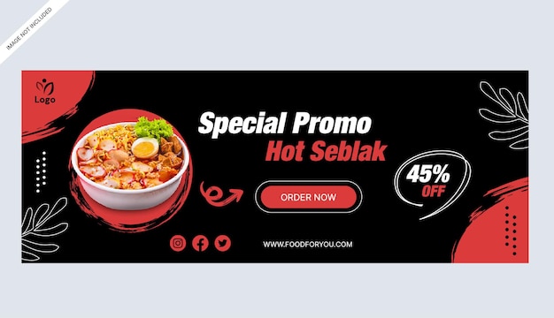 Vector seblak spicy food banner store print promotional business design template