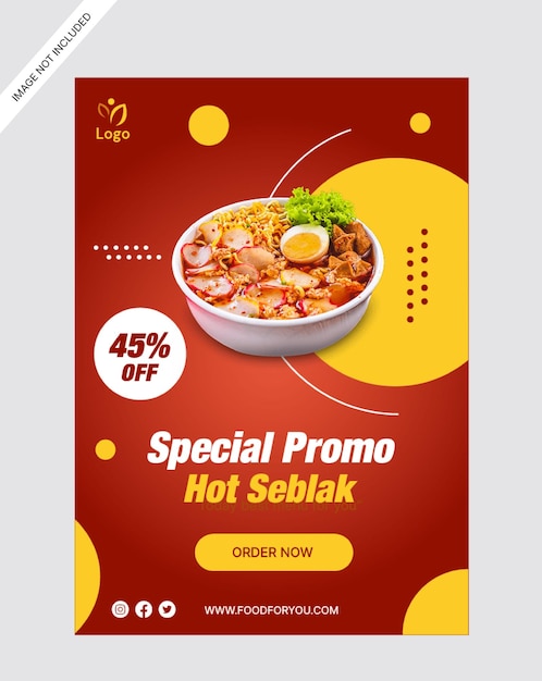 Vector seblak spicy food flyer poster promotion store design template