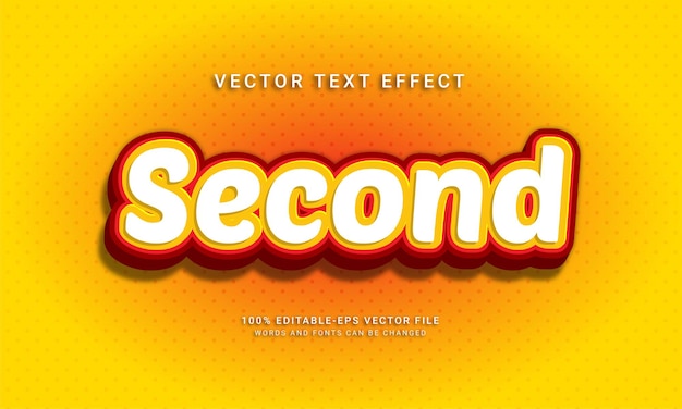 Vector second editable text effect