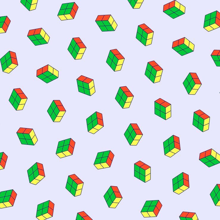 Vector second vibrant isometric rubiks cube vector illustration with bold colors and isolated