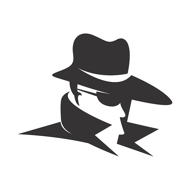 Vector secret agent icon logo design illustration