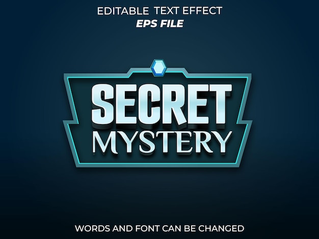 Vector secret mystery text effect font editable typography 3d text for medieval fantasy rpg games