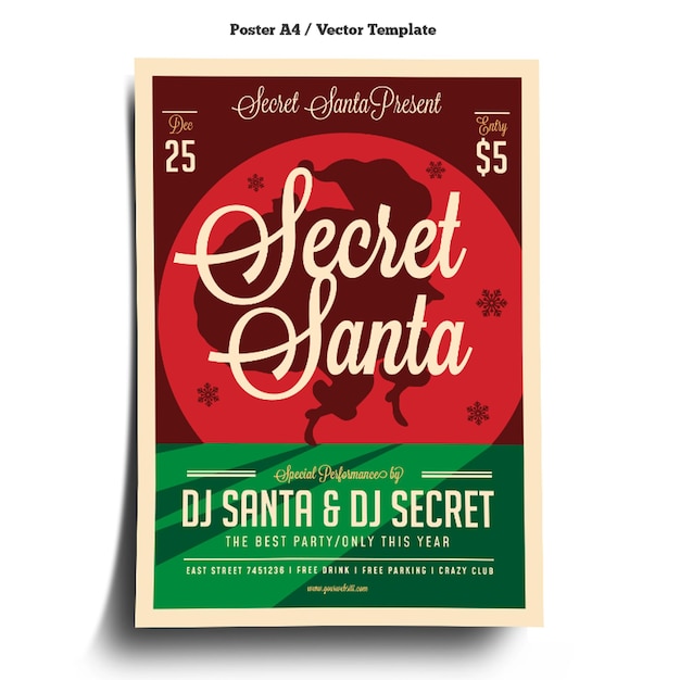 Secret Santa Poster Template