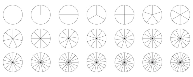 sector divided the circle on the equal part diagram wheel parts pie chart template