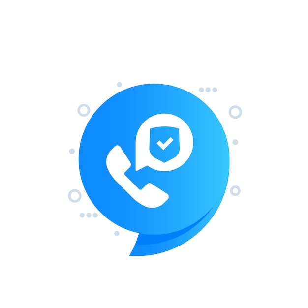 Secure call icon with a phone vector