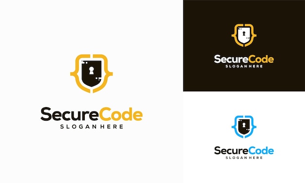 Secure Code logo ontwerpen concept vector High Tech Security logo sjabloonpictogram