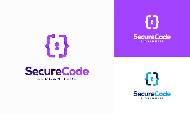 Secure code logo ontwerpen concept vector high tech security logo sjabloonpictogram