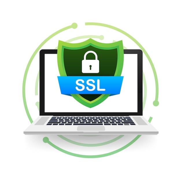 Vector secure connection icon vector illustration isolated on white background flat style secured ssl