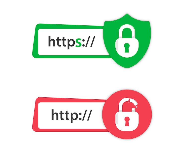 Vector 安全連接 安全 ssl 盾牌和掛鎖符號 安全和安全的網頁覽