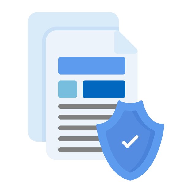 Secure document flat illustration