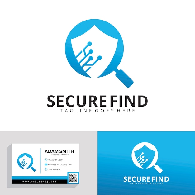 Шаблон дизайна логотипа Secure Find