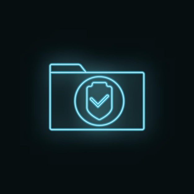 secure folder neon icon web development vector icon element of simple symbol for websites web design mobile app infographics line symbol for website design on white background