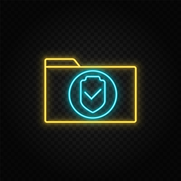 secure folder neon icon web development vector icon element of simple symbol for websites web design mobile app infographics line symbol for website design on white background
