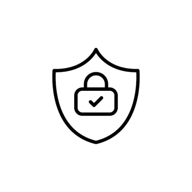 secure icon set safe lock shield in a black filled and outlined style web data privacy padlock sign