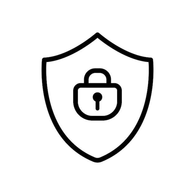 secure icon set safe lock shield in a black filled and outlined style web data privacy padlock sign