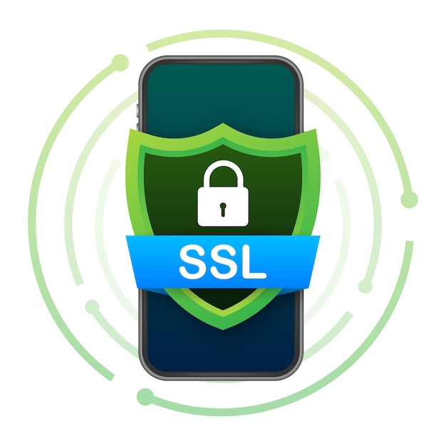 Безопасное подключение к интернету значок ssl безопасная защита ssl векторная иллюстрация