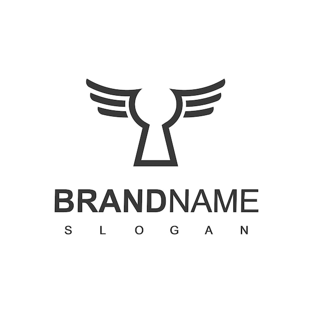 Secure Logo With Wings Symbol