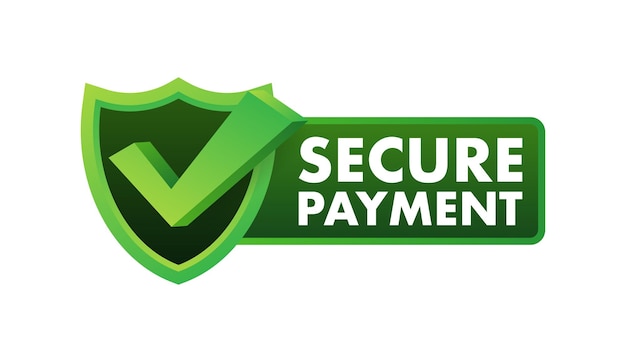 Secure payment Credit card icon with shield Secure transaction Vector stock illustration