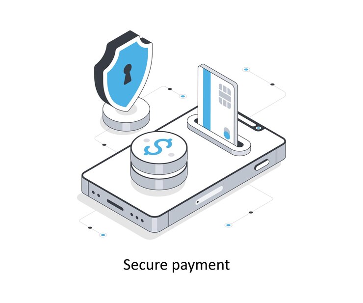 Secure Payment isometric stock illustration EPS File stock illustration
