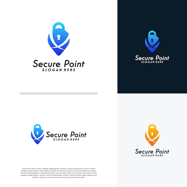 Secure Point-logo ontwerpt concept vector, Protect Place-logosymbool