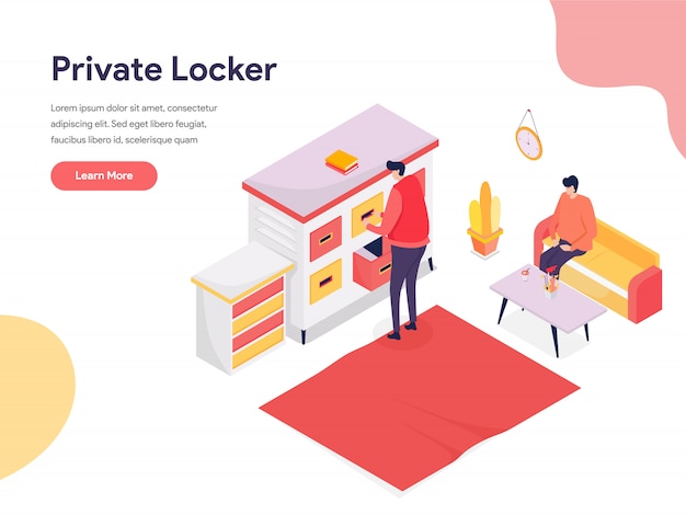 Vector secure space and private locker illustration