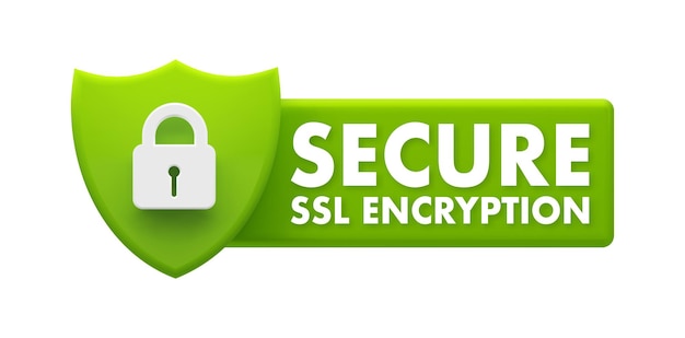 Vector secure ssl encryptie badge digitale gegevensbescherming en internet beveiliging schild pictogram