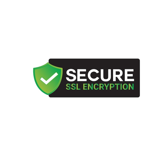 Secure ssl encryption logo, secure connection icon vector illustration, ssl certificate icon