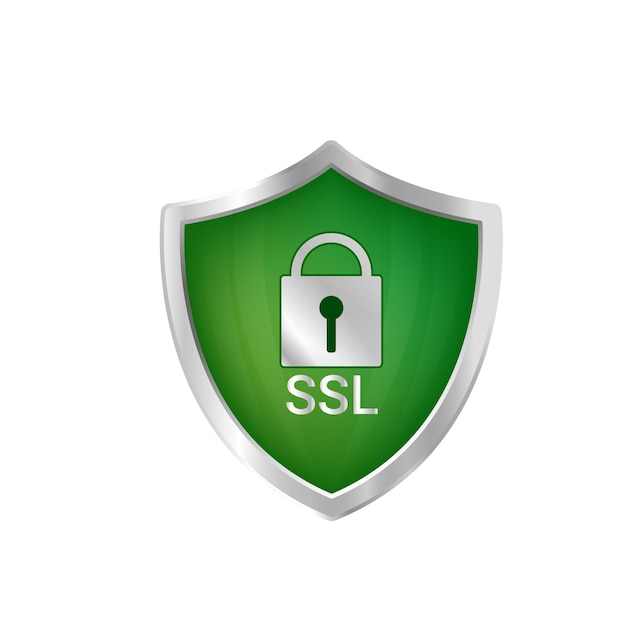 Vettore secure ssl encryption logo, secure connection icon vector illustration, ssl certificate icon