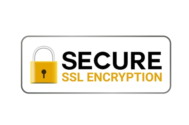 Secure ssl encryption logo, secure connection icon vector illustration, ssl certificate icon