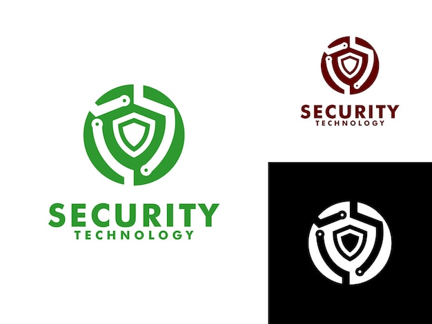 Secure Tech Logo Template Shield Guard Tech Logo Icon Design Vector Stock Security Tech Logo