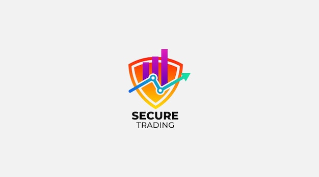 Secure trading vector logo design illustration