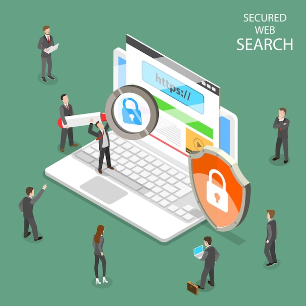 Secure web search flat isometric