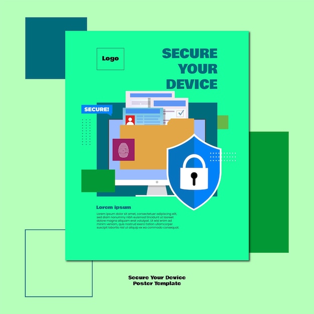 Secure your device poster or social media template