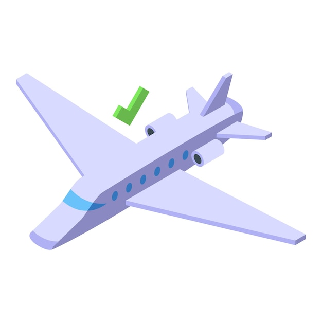 Vector secured aircraft icon isometric vector viral security