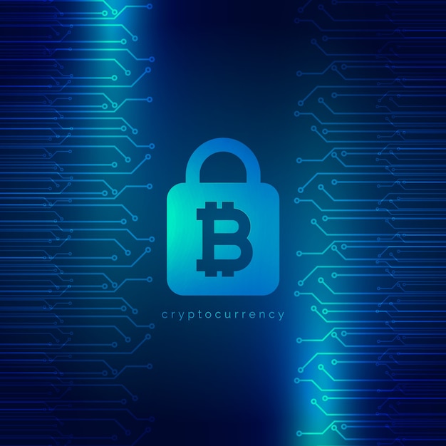 Secured digital internet cryptocurrency bitcoin background