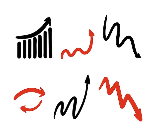 Securities market Investing futures stocks Charts of growth and fall on a white background Vector