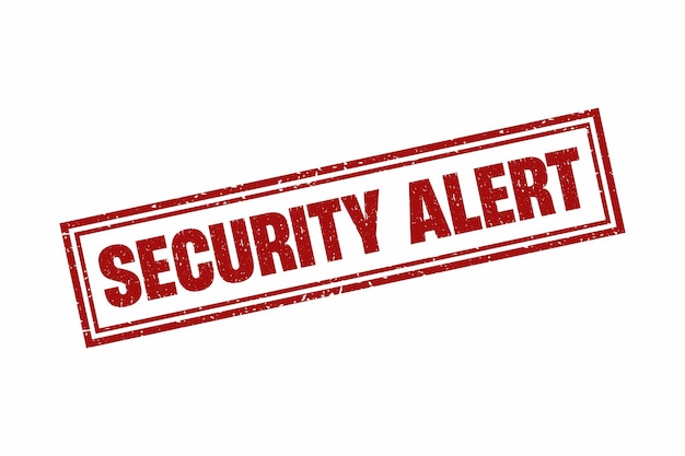 Security alert red square grunge stamp vector illustration