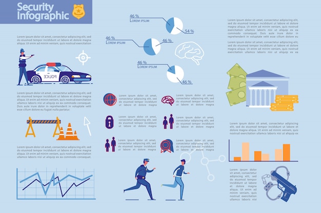 보안 및 범죄 통계 Infographic 설정합니다.