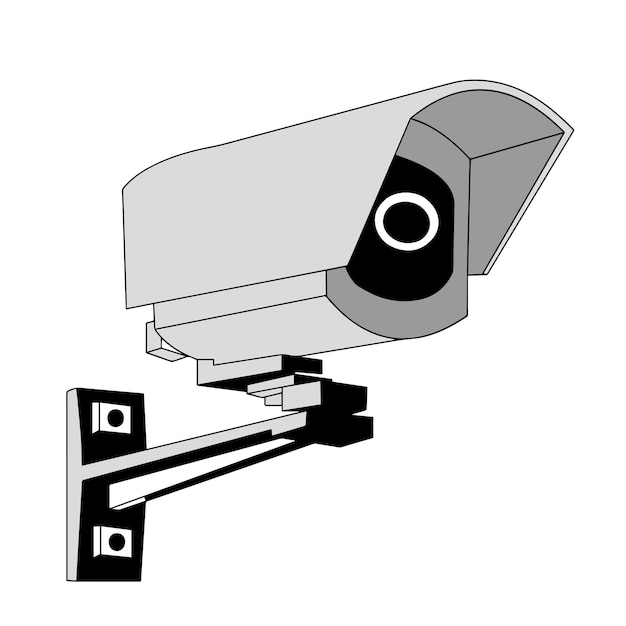 Security camera 2D illustration