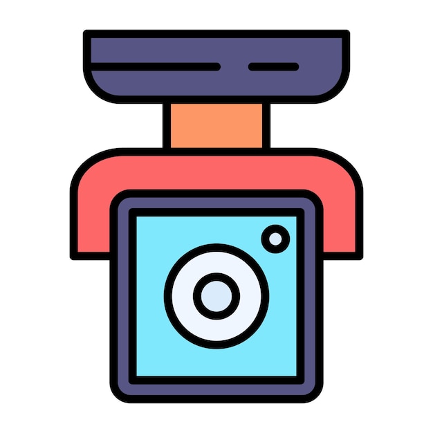 Security Camera Flat Illustration