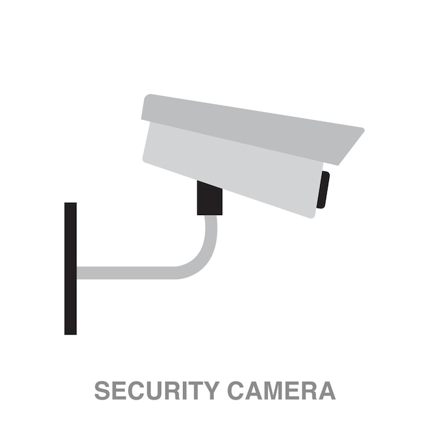 Security camera illustration on transparent background