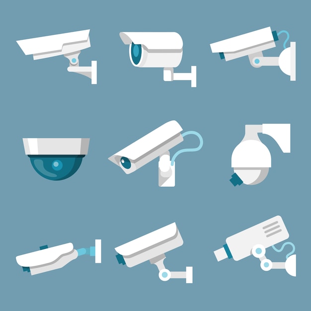 Vector security cameras set