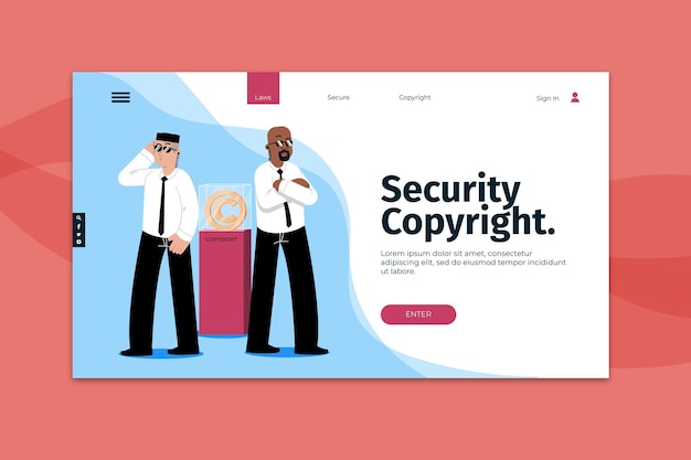 Vector security copyright landing page