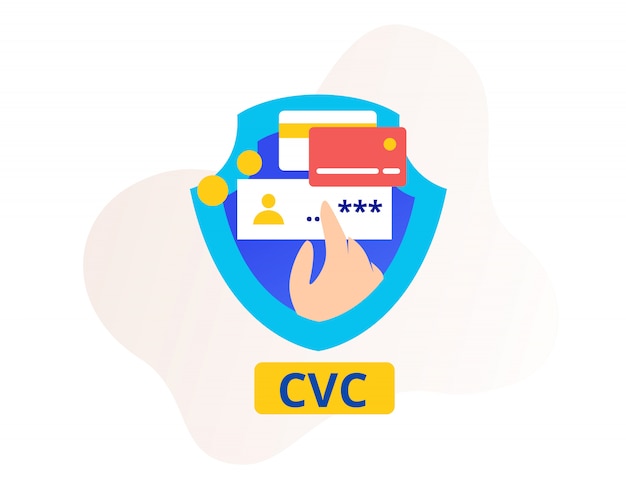 Vector security cvc or card verification code smartphone and shield