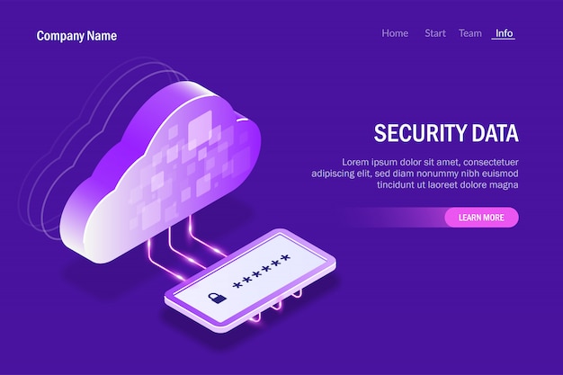 Security Data in Cloud Storage. Password entry panel for access to protected files