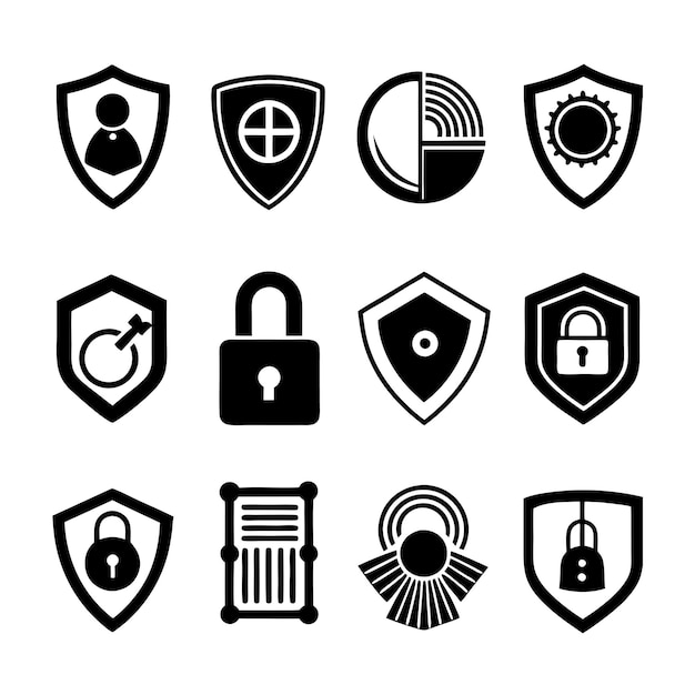 Security en Privacy Lock Icon Set Collectie Vector voor UI Documents Websites Mobiele toepassingen