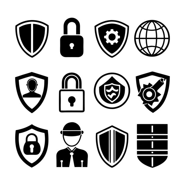Security en Privacy Lock Icon Set Collectie Vector voor UI Documents Websites Mobiele toepassingen