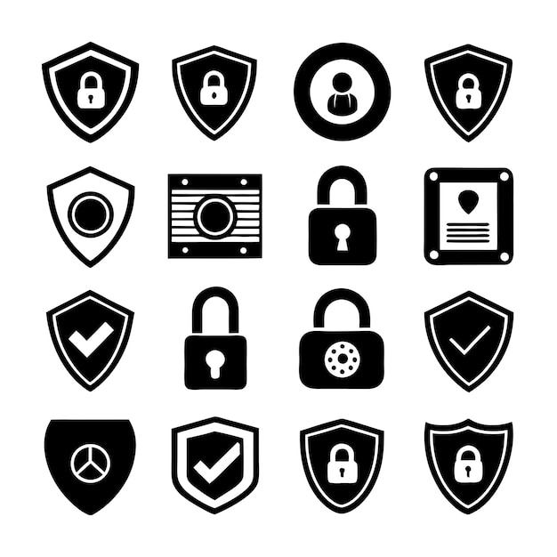Security en Privacy Lock Icon Set Collectie Vector voor UI Documents Websites Mobiele toepassingen