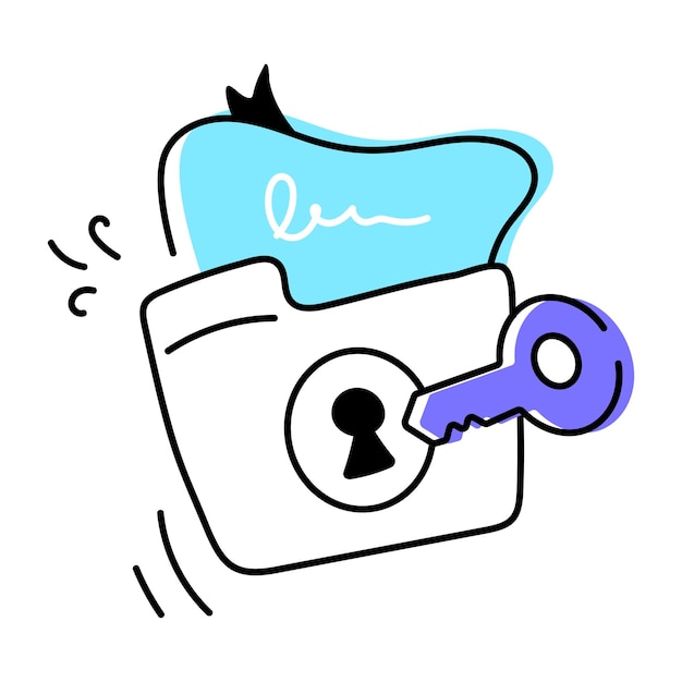 Security and Encryption Doodle Icons