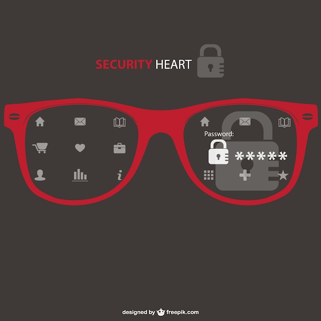 Security glasses and web icons